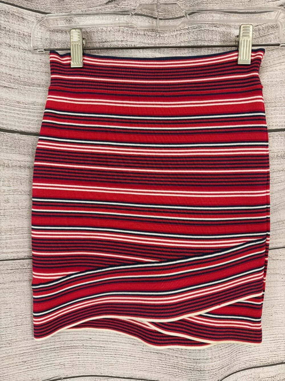 BCBGMaxAzria Ivy Striped Crisscross Bandage Mini Skirt Size XXS